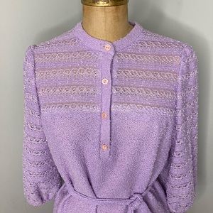 VINTAGE  Lilac Ladies Day Belted  Dress